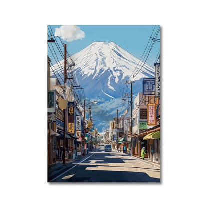 Tableau Japonais En Style Illustration Moderne Avec Paysage Citadin