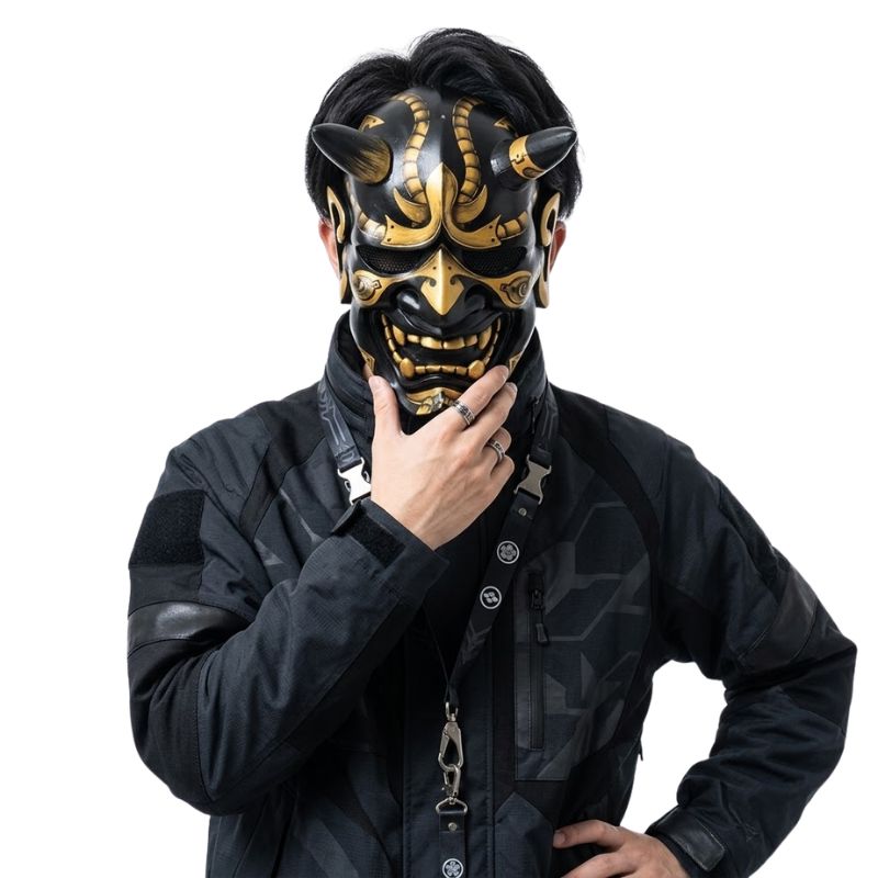 Masque Samouraï Japonais En Démon Sculptés