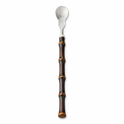 Cuillère Matcha En Acier Avec Manche Bambou Fin Sculpté