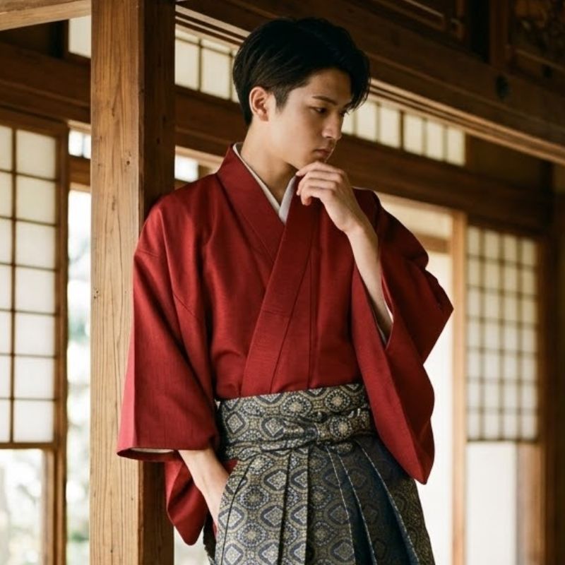 Kimono Japonais Classique En Ensemble Hakama