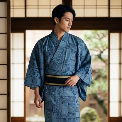 Kimono Japonais Style Samouraï Avec Coupe Droite