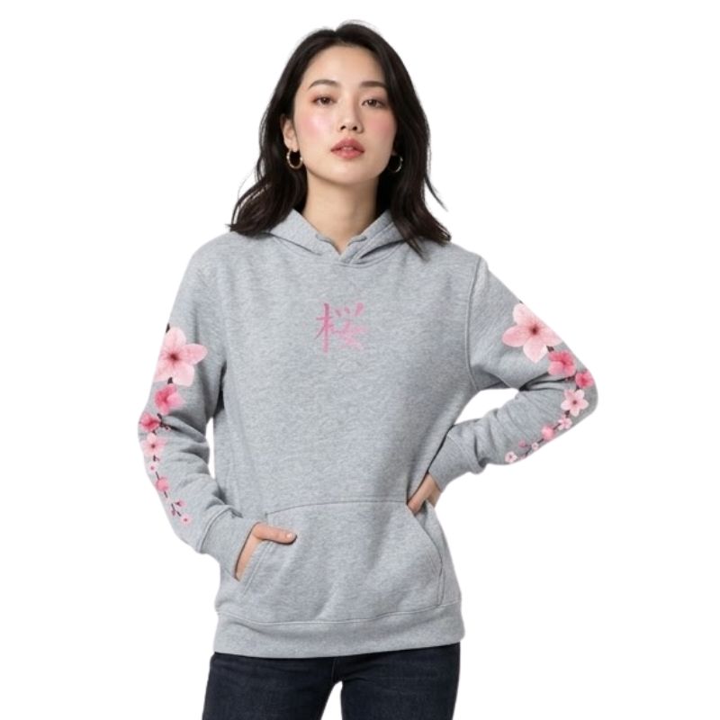 Sweat Japonais En Coupe Décontractée Avec Imprimé Sakura