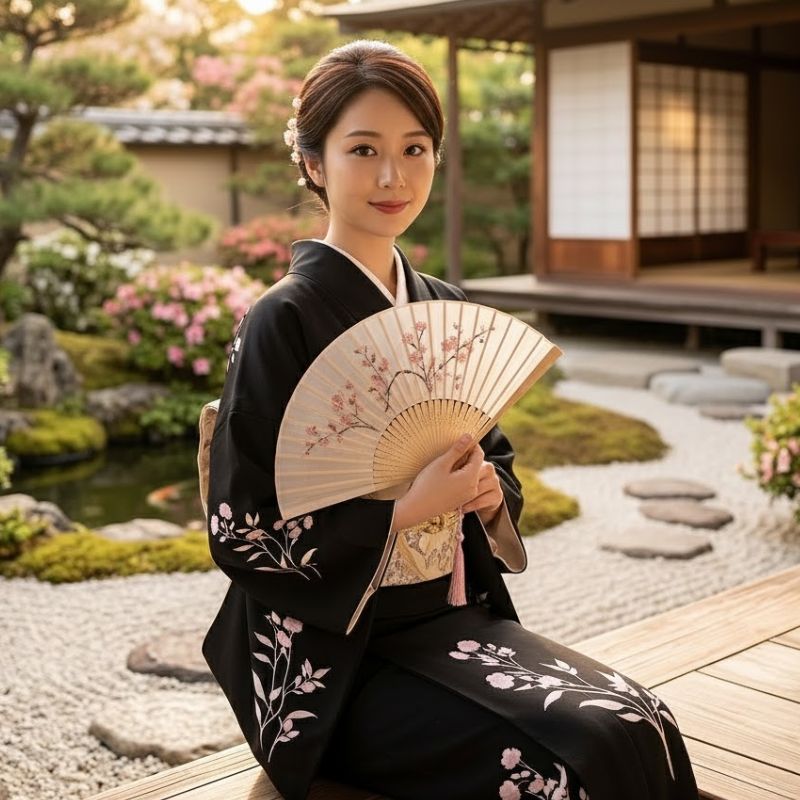 Kimono Traditionnel En Style Chic Avec Manches Amples Raffinées