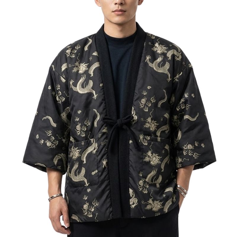 Hanten Homme Japonais À Motifs Dragons Traditionnels