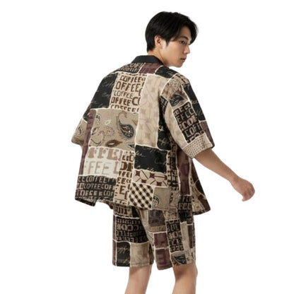 Ensemble Kimono Japonaise Avec Illustration Contemporaine