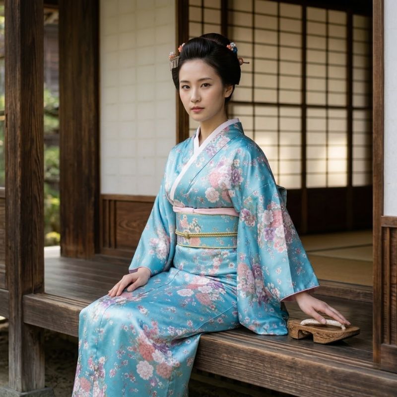 Kimono Traditionnel Féminin Avec Coupe Longue