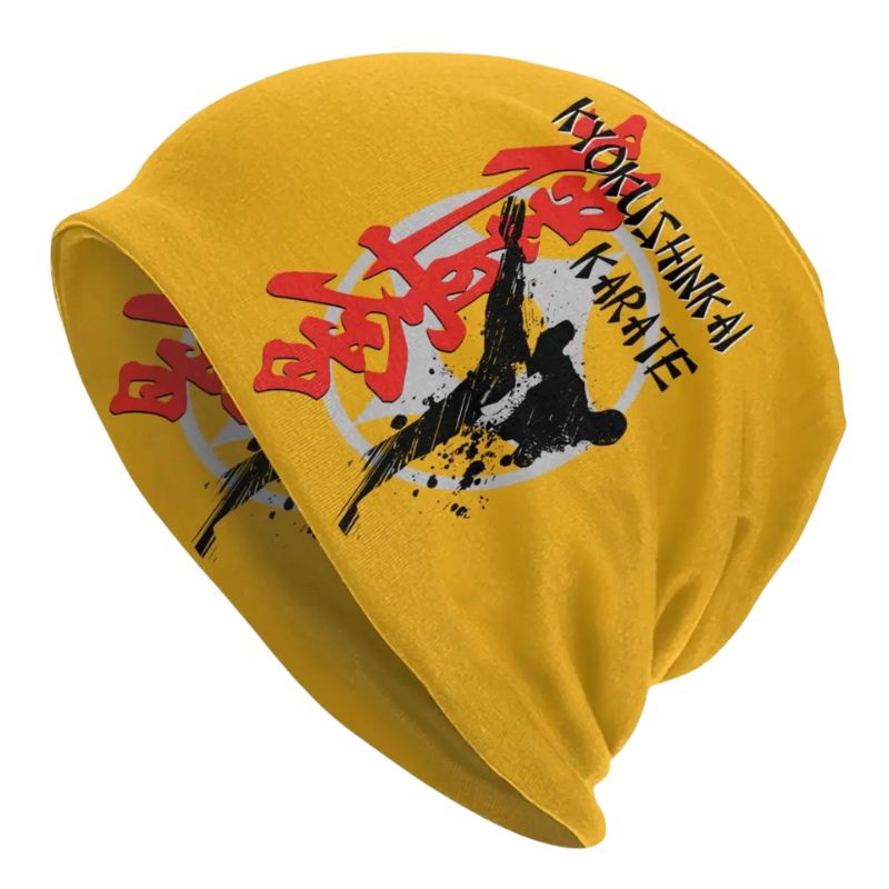 Bonnet Japonais Jaune Avec Motif Kyokushinkai Karaté