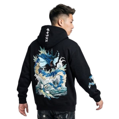 Sweat Japonais Avec Design Dragon Traditionnel