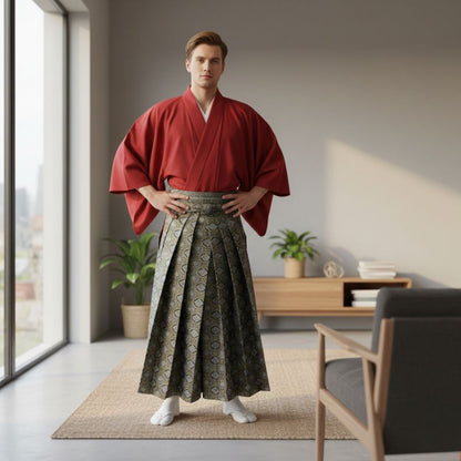 Kimono Japonais Classique En Ensemble Hakama