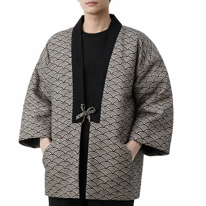 Hanten Homme Japonais à Motif Seigaiha