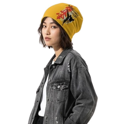 Bonnet Japonais Jaune Avec Motif Kyokushinkai Karaté