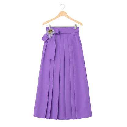 Hakama Femme En Jupe Longue Violette Avec Plis Élégants