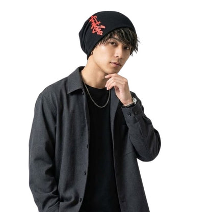 Bonnet Japonais Mode Urbaine Avec Motif Calligraphie