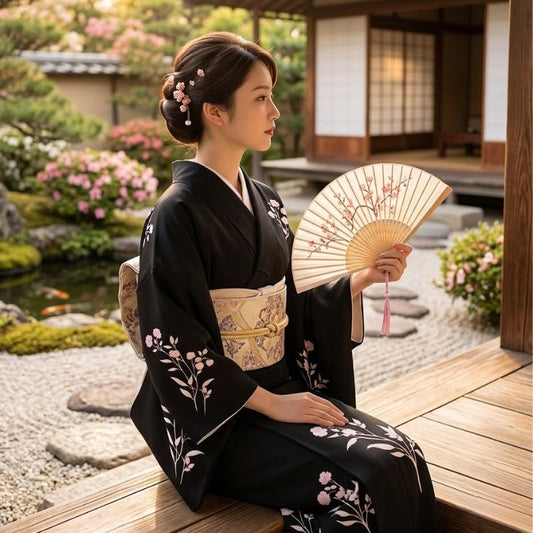 Kimono Traditionnel En Style Chic Avec Manches Amples Raffinées