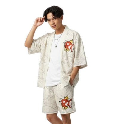 Ensemble Kimono Japonais Avec Motif Poisson Koi Illustré