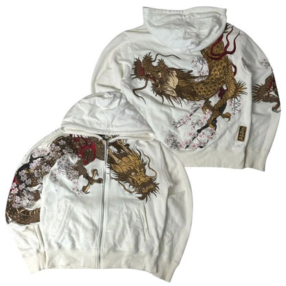 Sweat Japonais Zippé Avec Motif Dragon Traditionnel