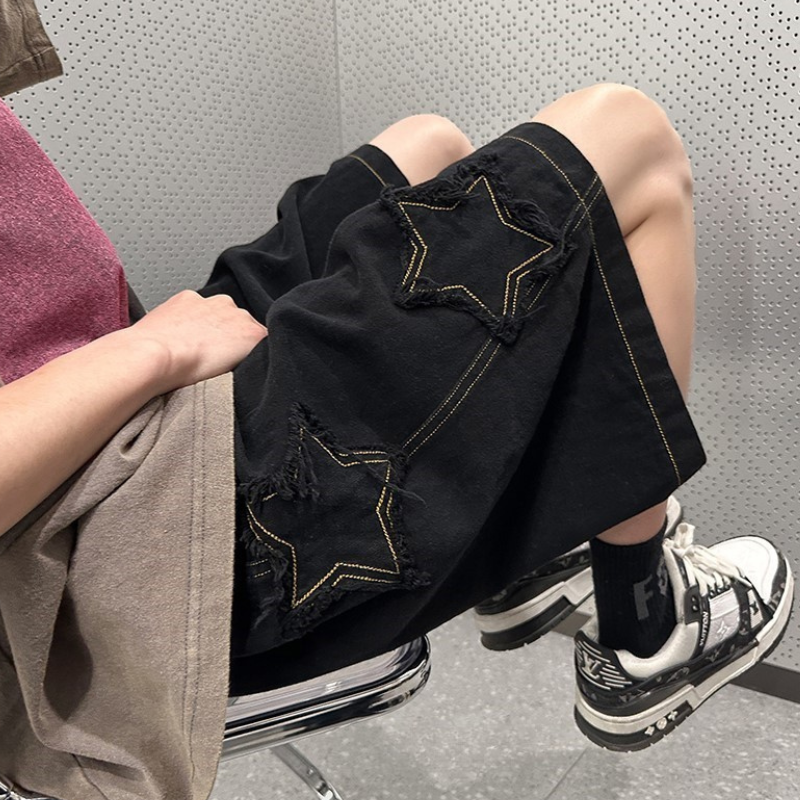 Short Japonais Vintage En Jean Avec Coupe Ample Moderne