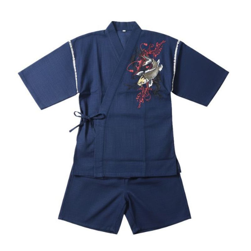 Jinbei Homme Japonais Avec Motif Traditionnel