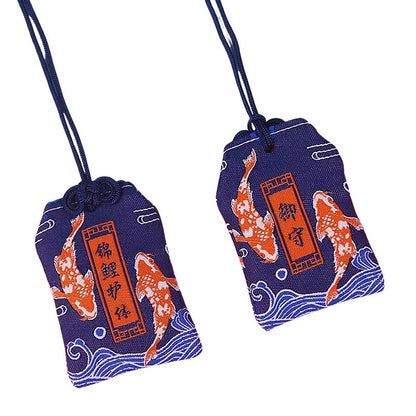 Omamori Japonais Bleu Esprit Koi