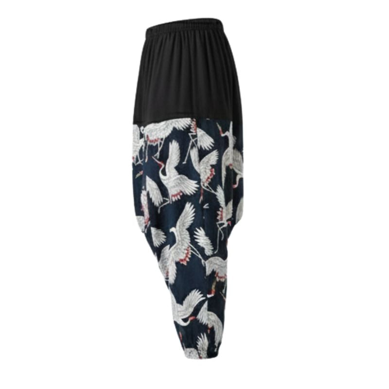 Pantalon Japonais Ample Homme À Motifs Grues