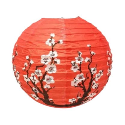 Lanterne Japonaise Ronde En Papier Motif Fleurs De Cerisier