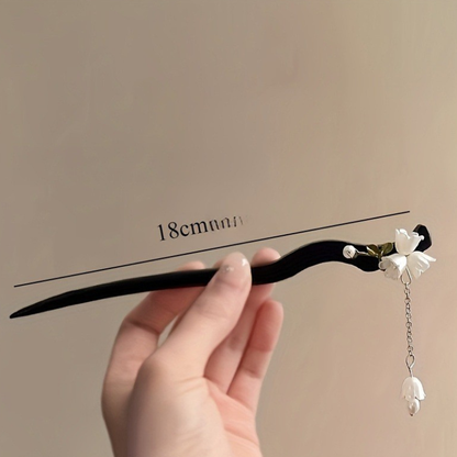 Kanzashi Japonais Élégant Avec Ornement Fleur Et Pendentif