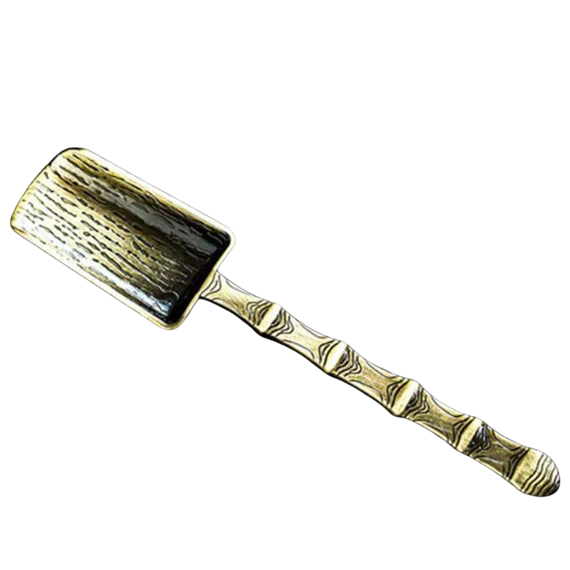Cuillère À Thé Matcha En Métal Motif Bambou