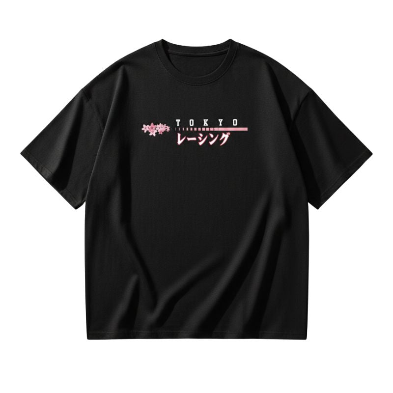 T-Shirt Japonais Noir Style Harajuku Racing Tokyo