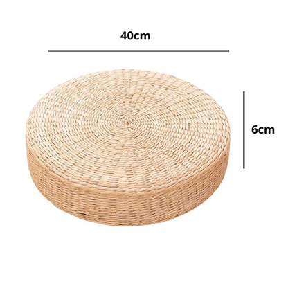 Coussin Japonais Rond Tressé en Paille