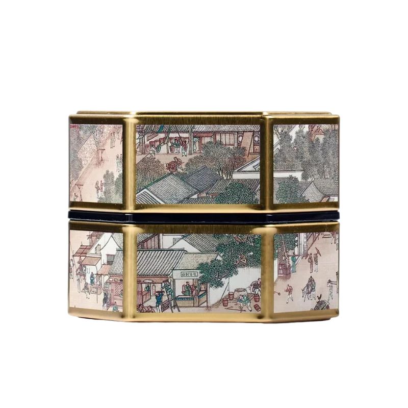 Boîte à Thé Japonaise Hexagonale D’inspiration Ancienne