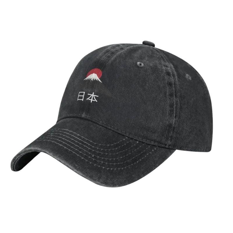 Casquette Japonaise Vintage Avec Broderie Mont Fuji