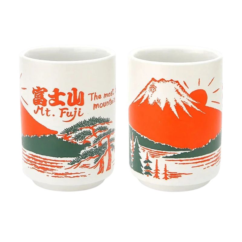 Tasse Japonaise À Illustration Mont Fuji
