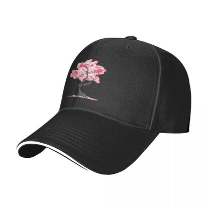 Casquette Japonaise Blanche Avec Motif Cerisier Sakura