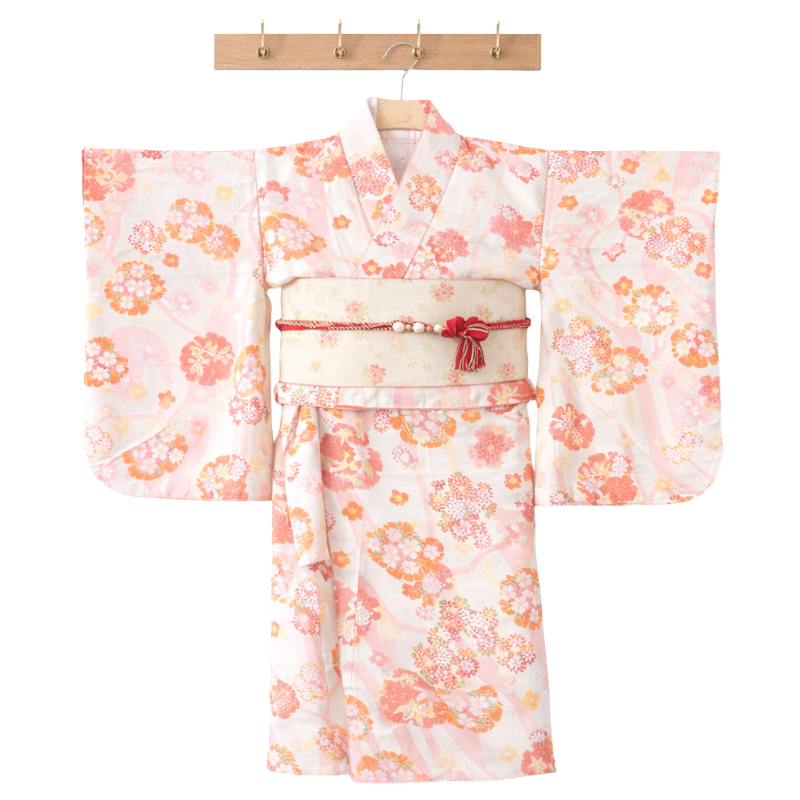 Kimono Traditionnel Style Festival Avec Fleurs Japonaises Colorées