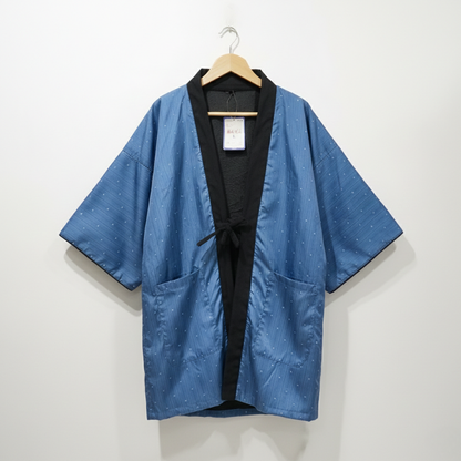 Hanten Homme Style Japonais Uni Bleu