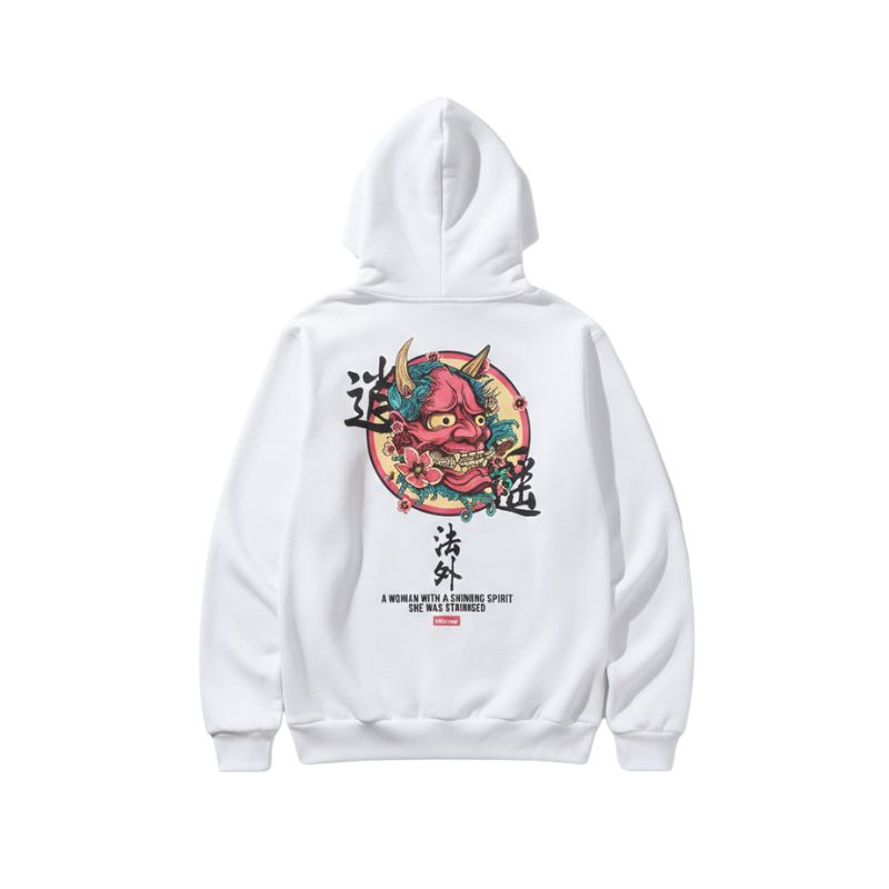 Sweat Japonais Streetwear Avec Illustration Démon
