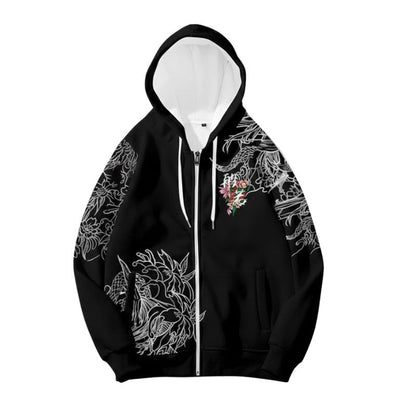 Sweat Japonais Avec Masque Oni Et Motif Floral