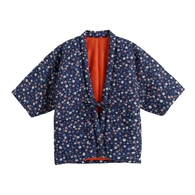 Hanten Femme Traditionnel Japonais En Design Fleuri
