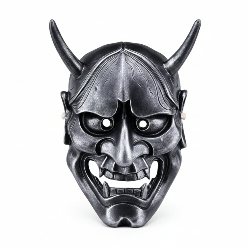 Masque Nô Japonais Avec Finition Or Brillante