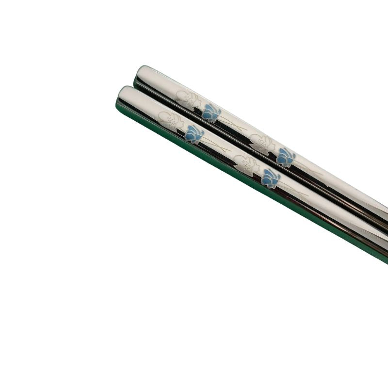 Baguette Japonaise À Motif Lotus En Acier inoxydable