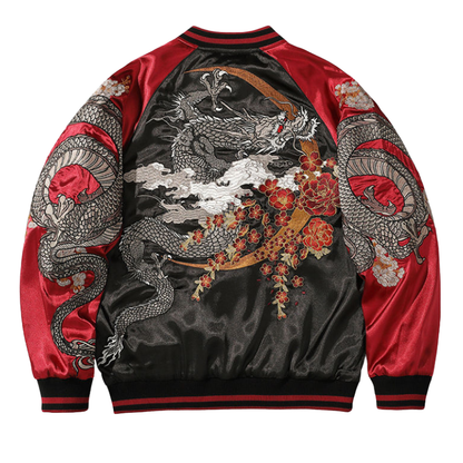 Sukajan Homme Avec Broderie Dragon Japonaise