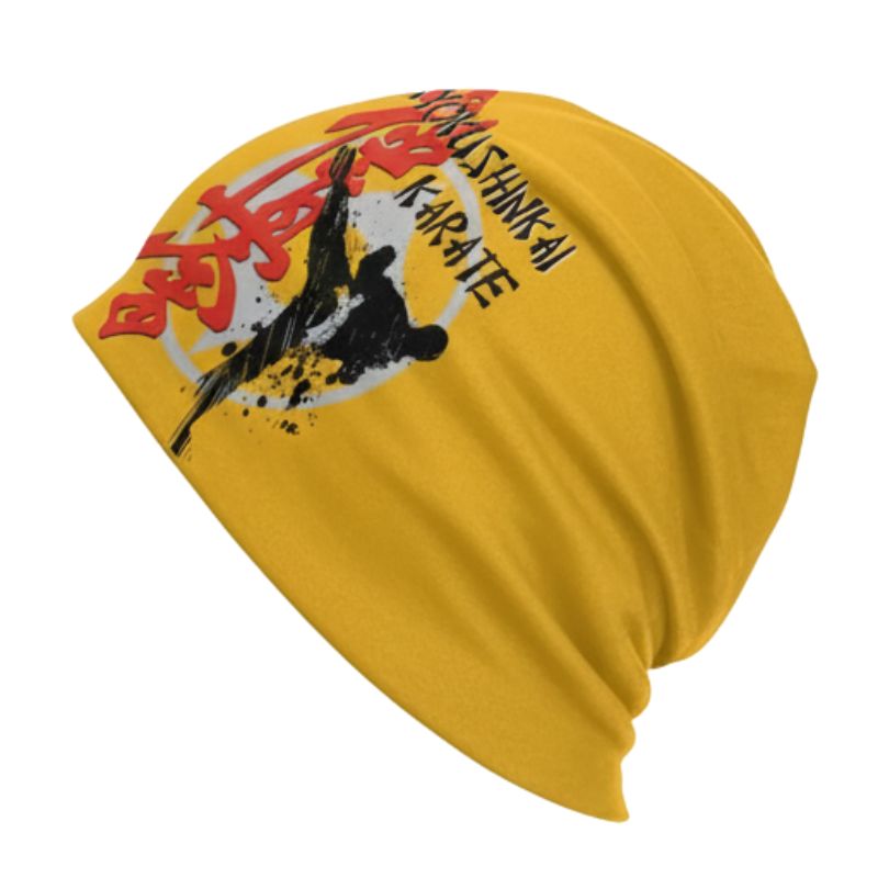 Bonnet Japonais Jaune Avec Motif Kyokushinkai Karaté