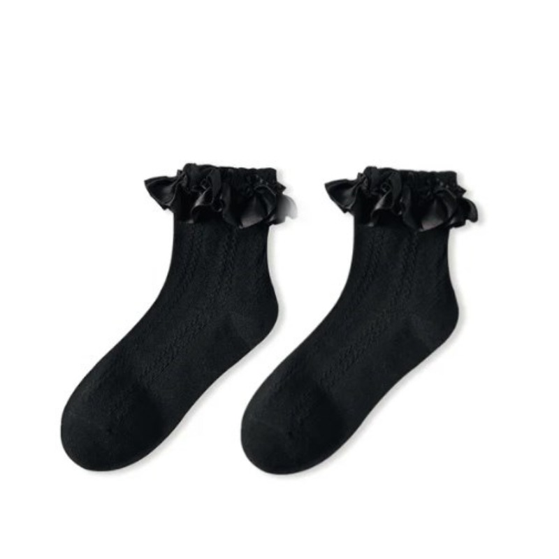 Chaussette Japonaise Avec Volants Dentelle Élégants