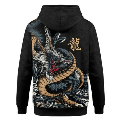 Sweat Japonais Zippé Avec Motif Dragon Puissant