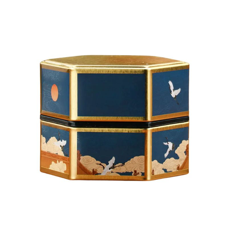 Boîte à Thé Japonaise Hexagonale Bleue