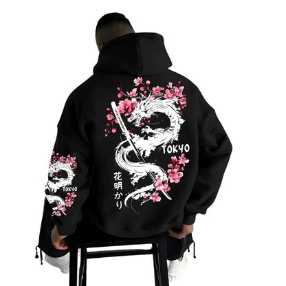 Sweat Japonais Avec Illustration Dragon Élégante