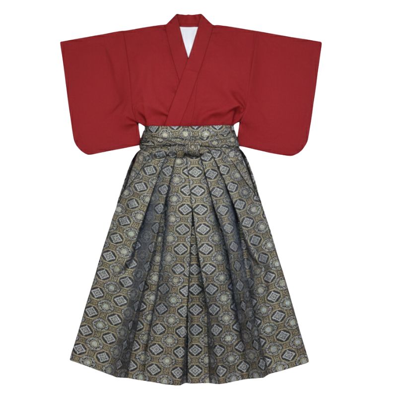 Kimono Japonais Classique En Ensemble Hakama