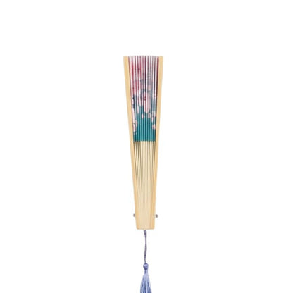 Éventail Japonais Traditionnel Rose Et Bleu