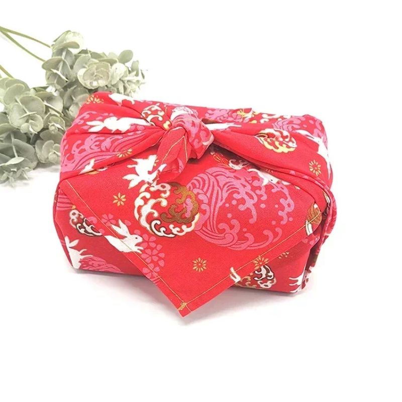 Furoshiki Japonais À Décor Floral et Lapin