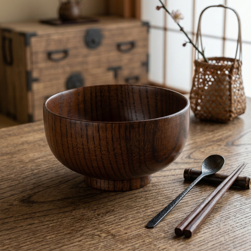 Bol Matcha En Bois Massif Avec Texture Naturelle